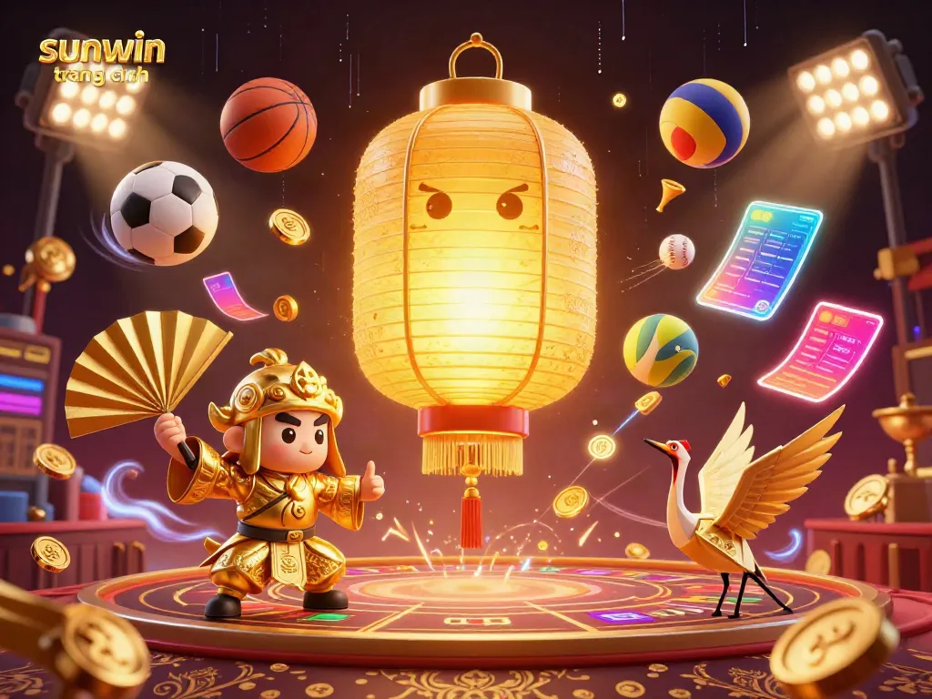 Experience the excitement of sunwin trang chính with dynamic casino elements and glowing lantern spirits.