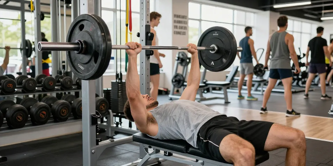 Man in Unique Pharma Steroïden Winkel bezig met gewichtheffen in moderne sportschool.