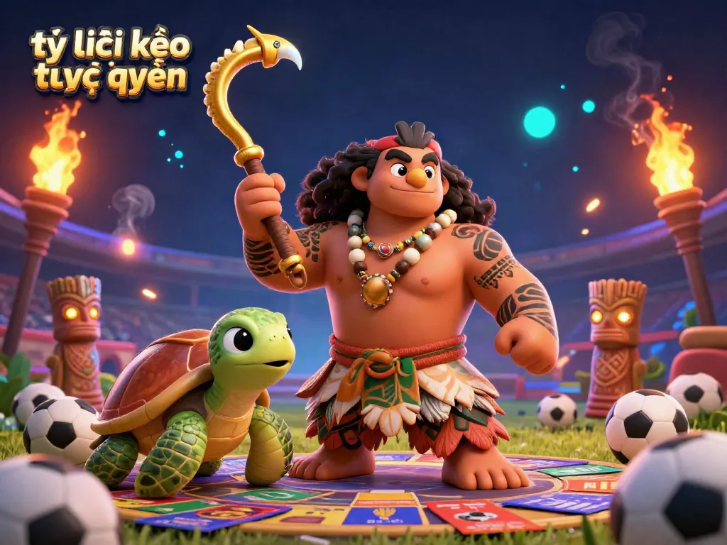 Engage with tỷ lệ kèo trực tuyến themed sports betting illustration featuring dynamic characters and glowing elements.